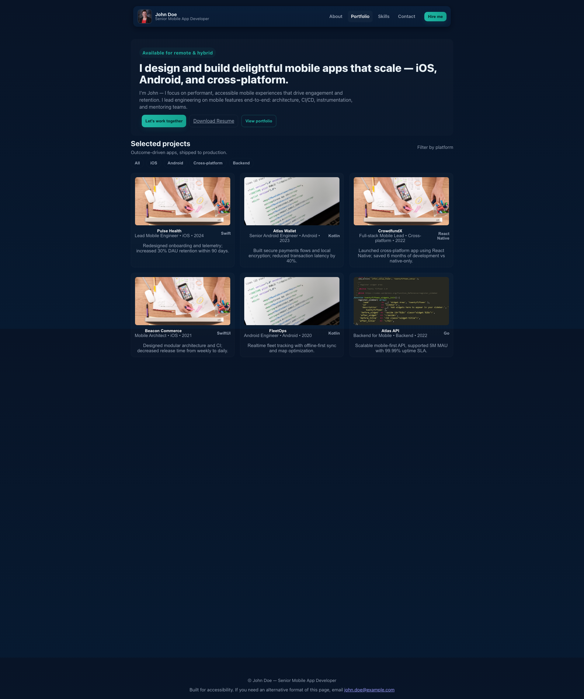 John Doe Portfolio preview