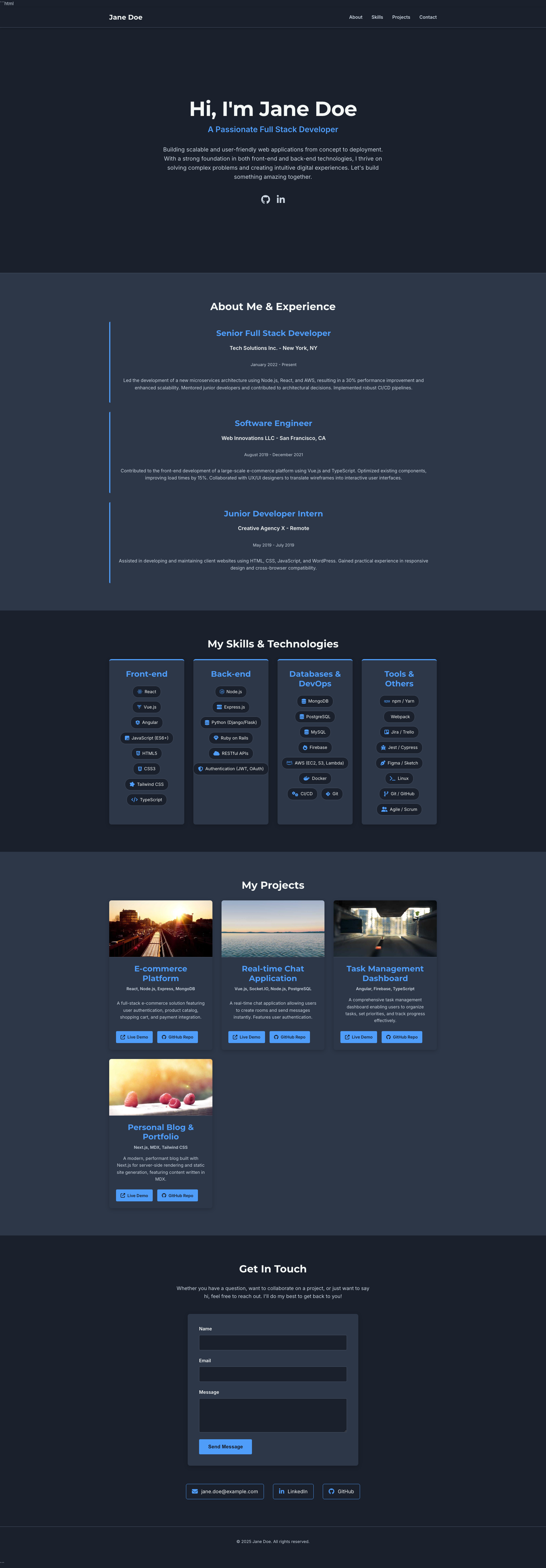 Jane's Portfolio preview