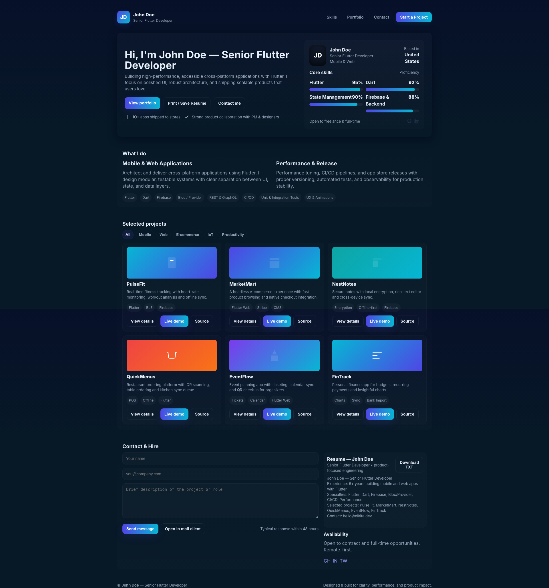 John Doe Portfolio preview